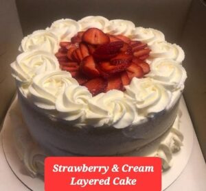 Strawberry & Cream Layerd Cake