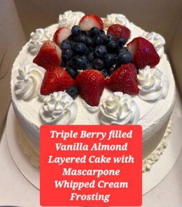 Triple Berry filled Vanilla Cake